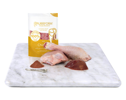 Purrform Chicken & Ground Bone with Liver - 6 x 70g pouches- RRP £8.49