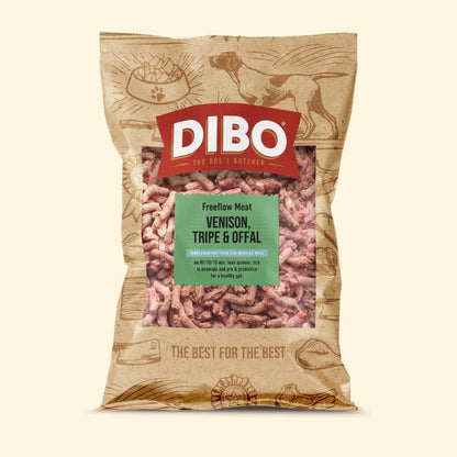 DIBO Free Flow Mince Venison, Beef Tripe and Pork Offal 1kg - RRP £4.25